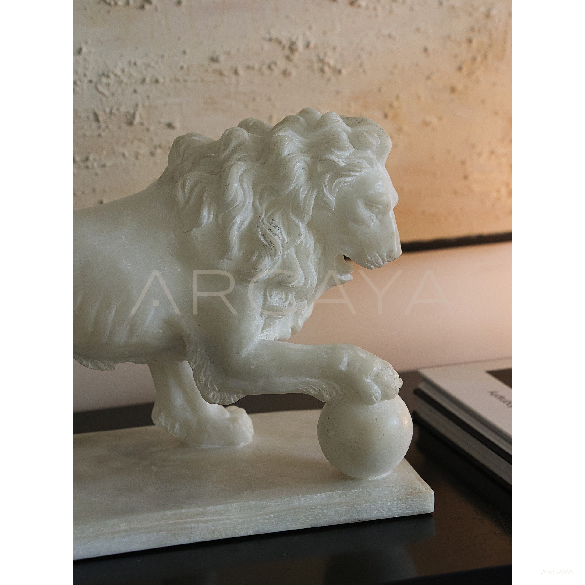 Faux Jade Lion Sculpture - scene