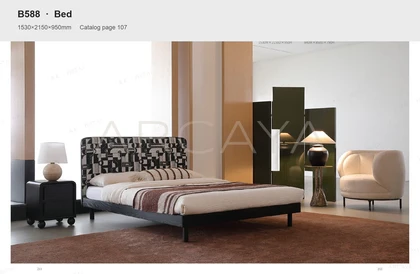 Aurelia Noir Bed - front view 02