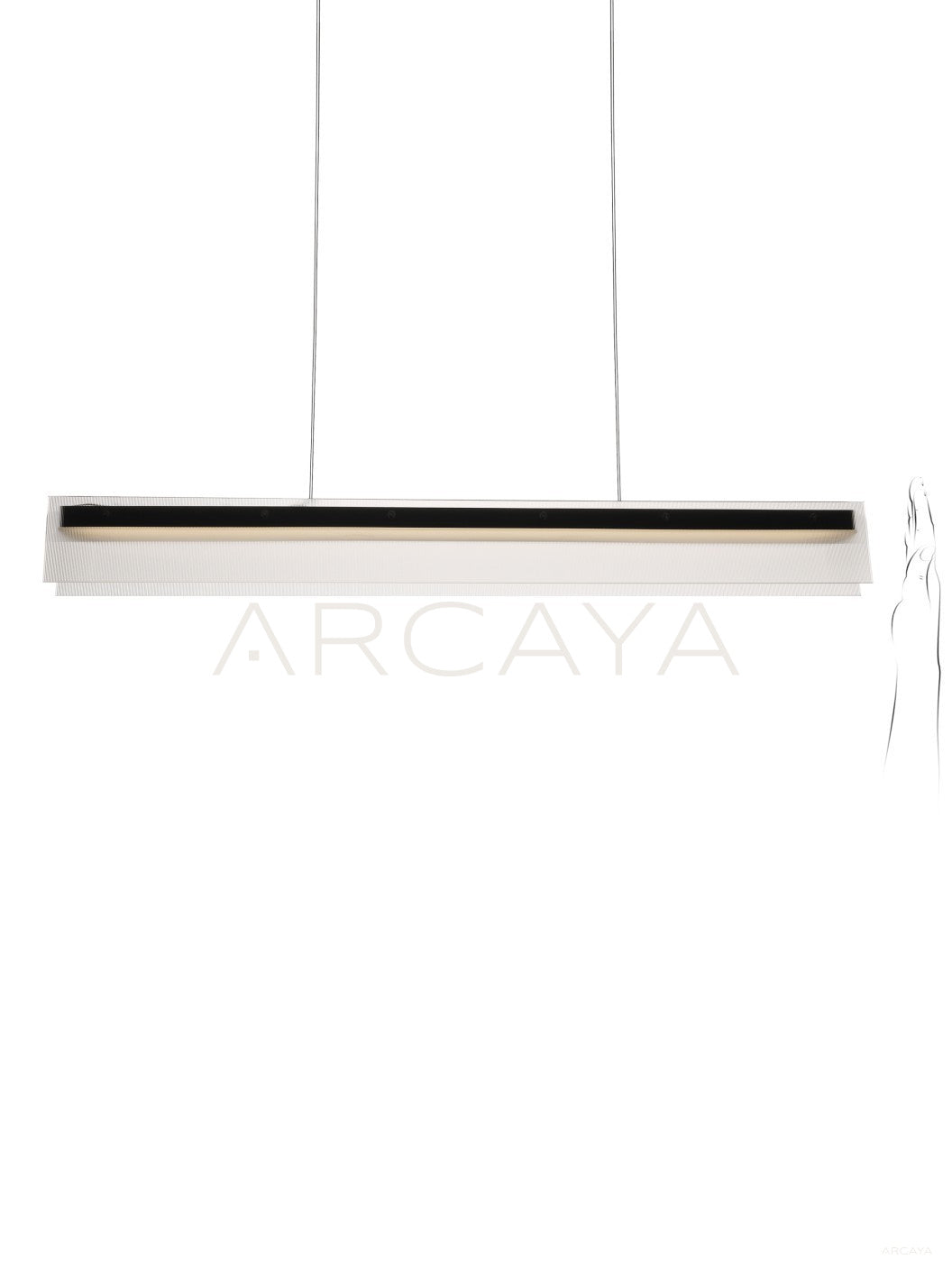 Linear Ribbed Glass Pendant Light 21840 - scene