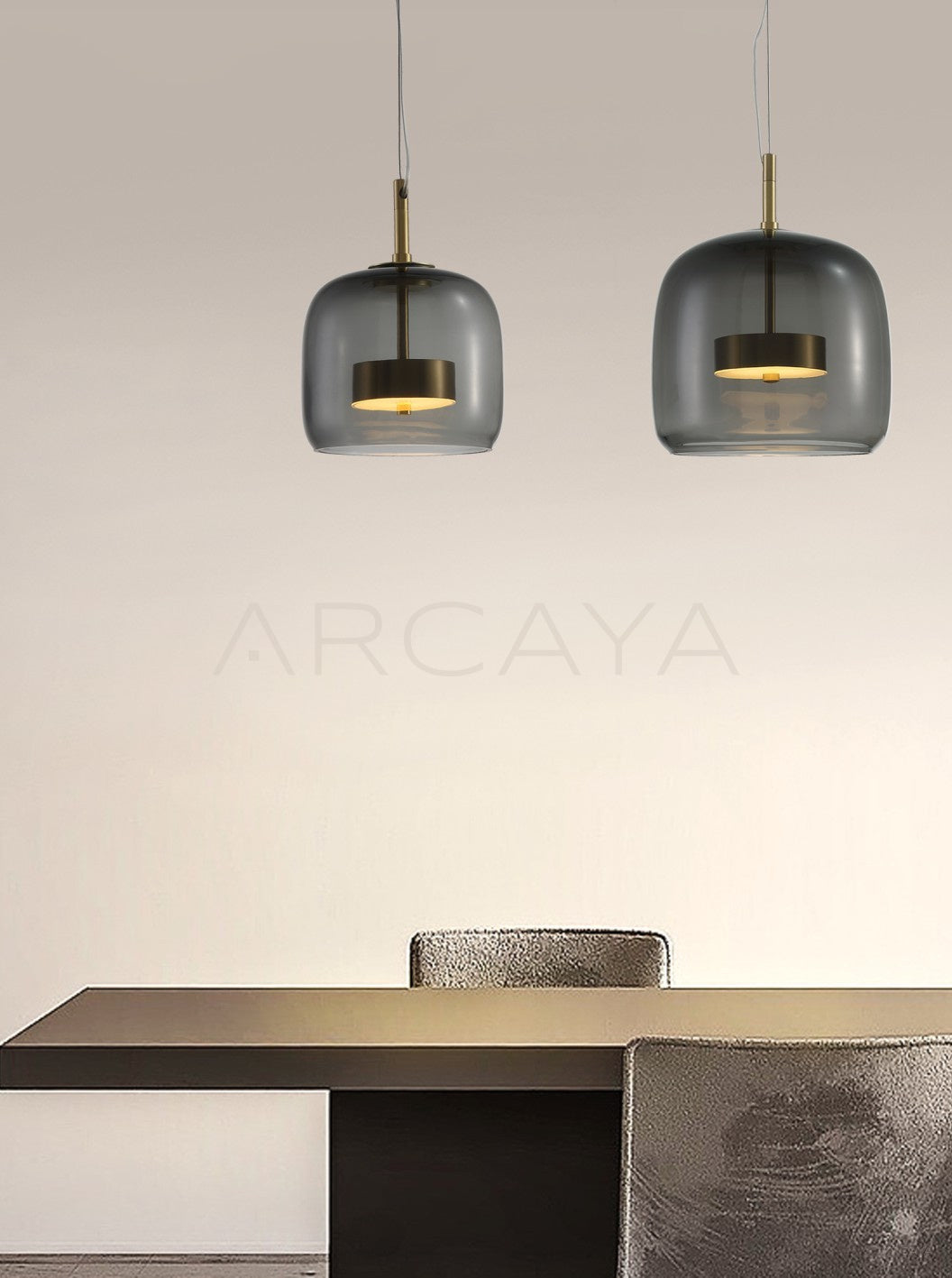 Smoked Glass Bell Pendant Light 80532 - scene