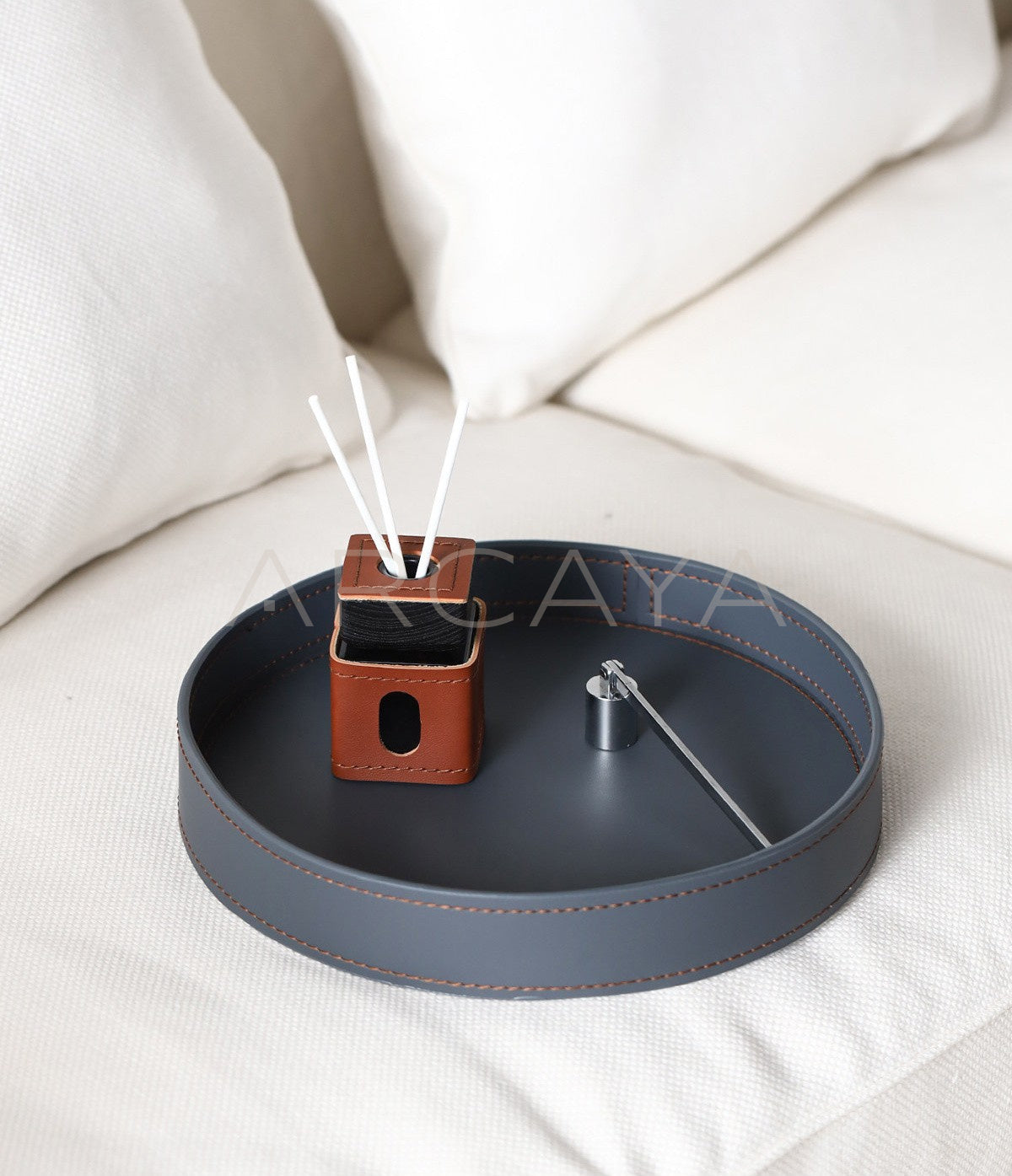 Leather Wrapped Reed Diffuser Bottle - scene