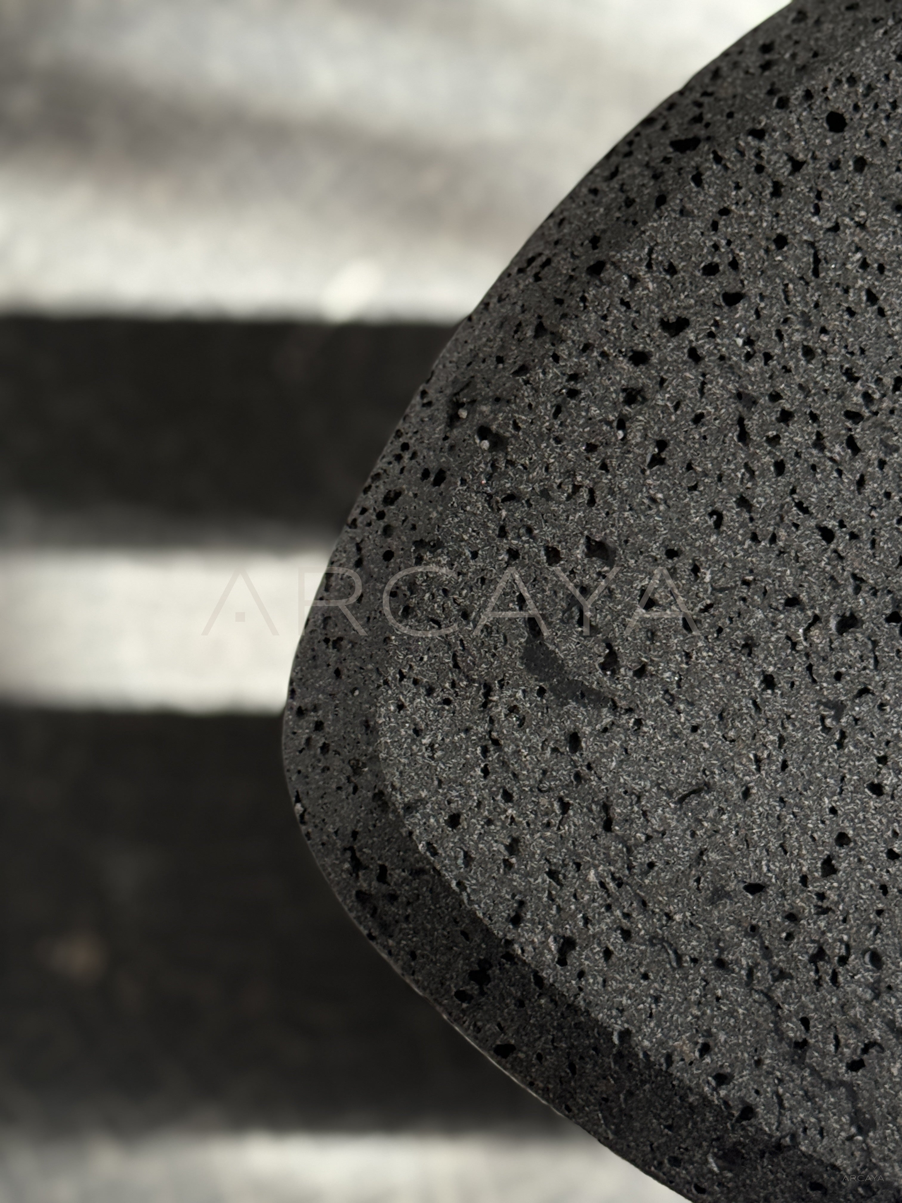 Volcanic Stone Sculptural Side Table - scene