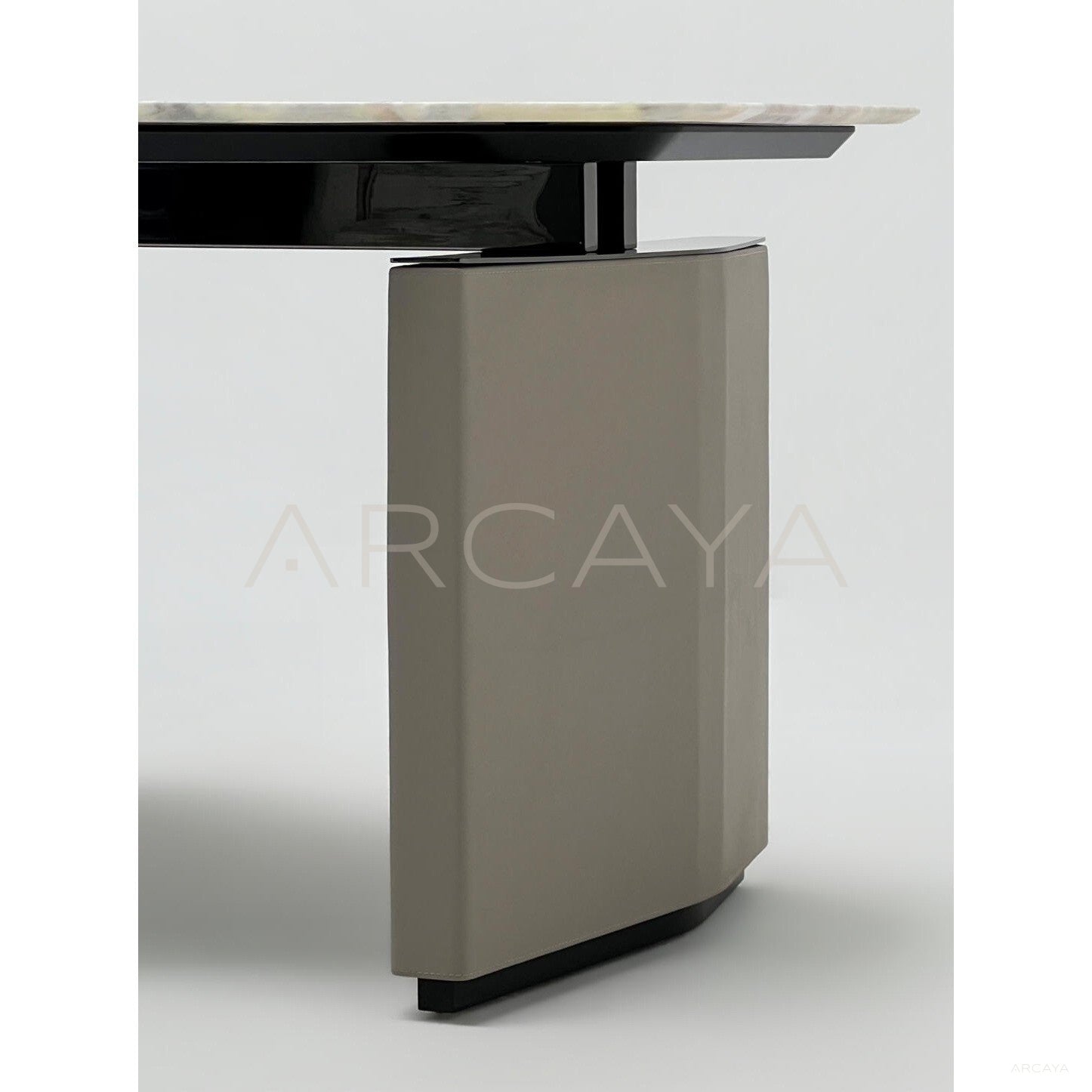 Italian Irregular Stone Leather Executive Desk - scene