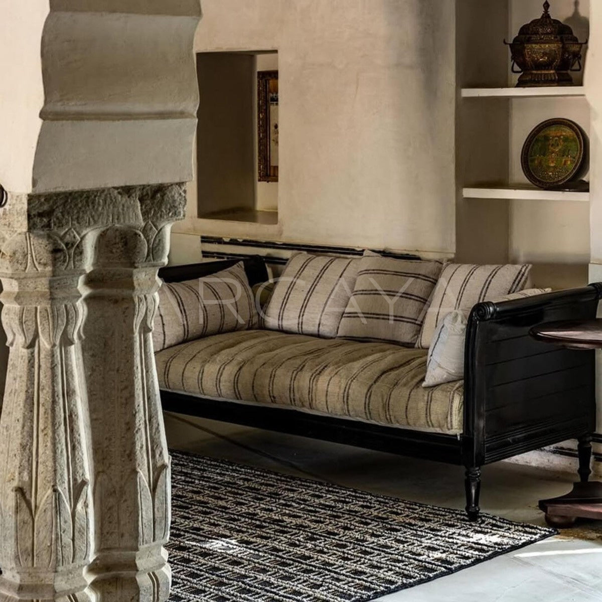 Tweed Style Living Room Rug - scene