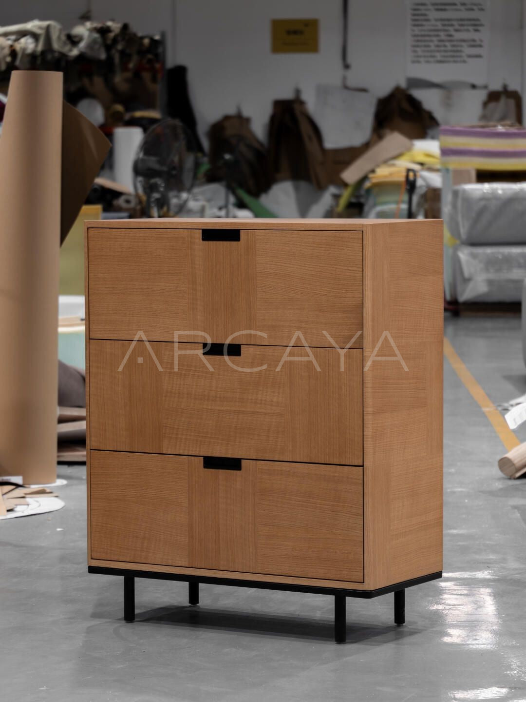 Natural Wood Mid Century Cabinet - scene