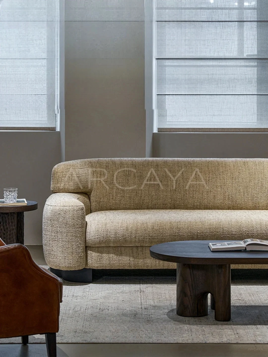 Riva Sand Straight Sofa