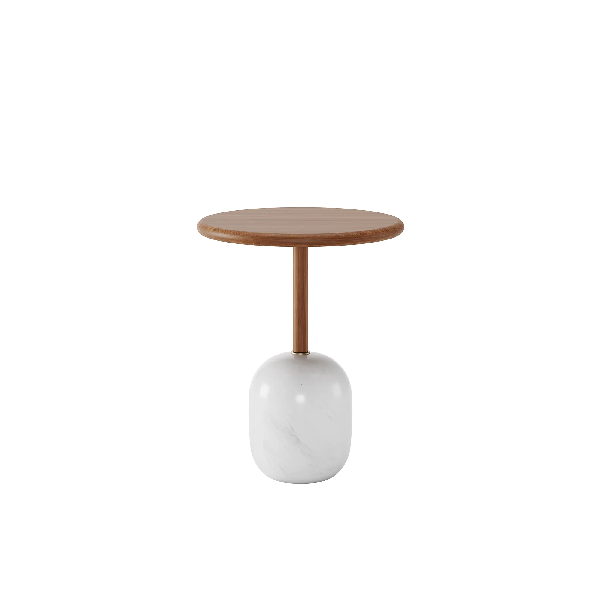 Bottini Marble Wood-Grain Side Table in a finished interior.