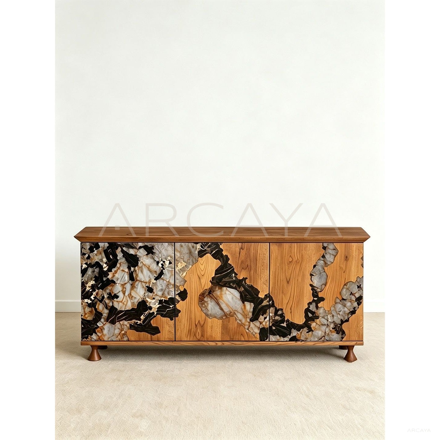 Solid Wood Inlaid Sideboard