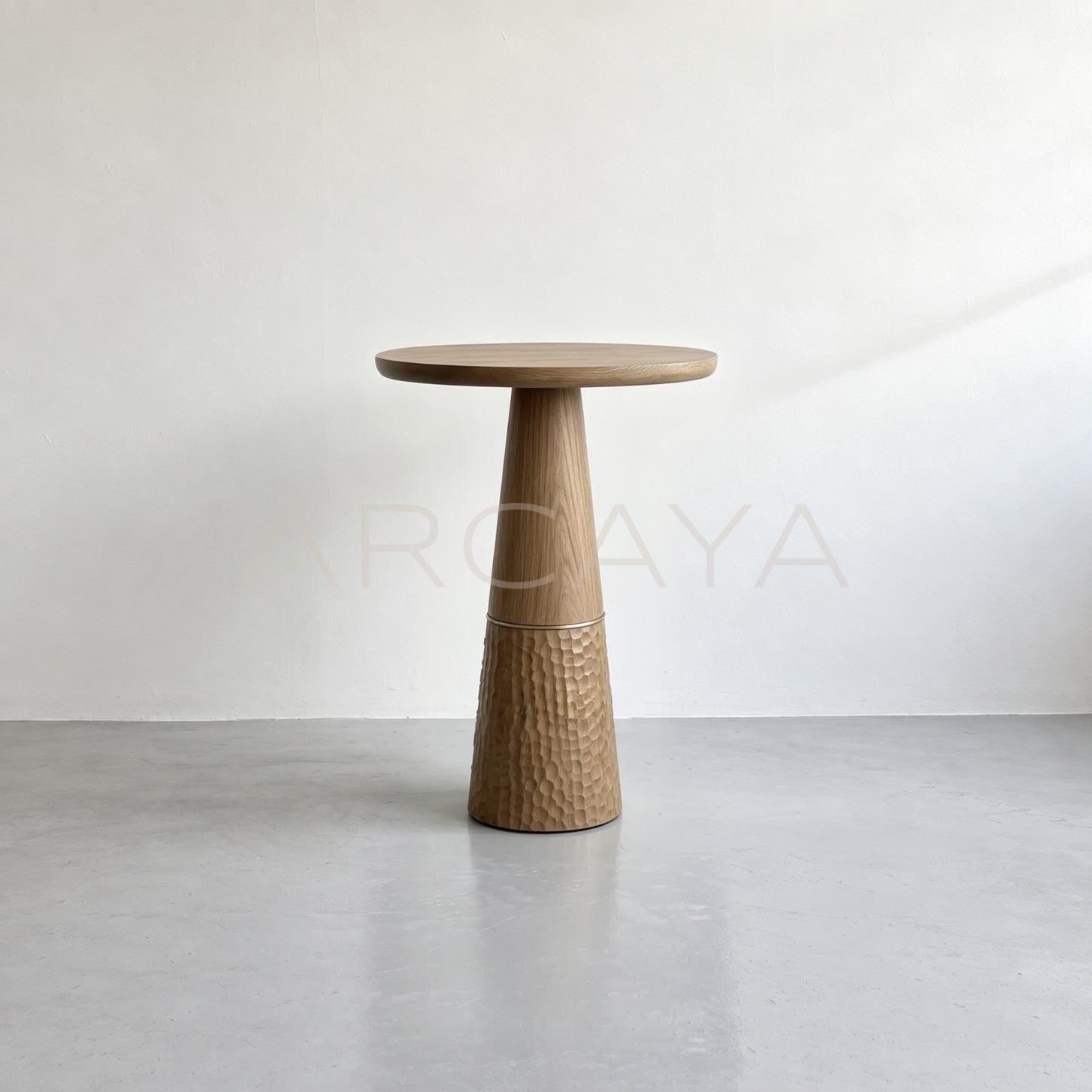 Ash Wood Hammered Side Table