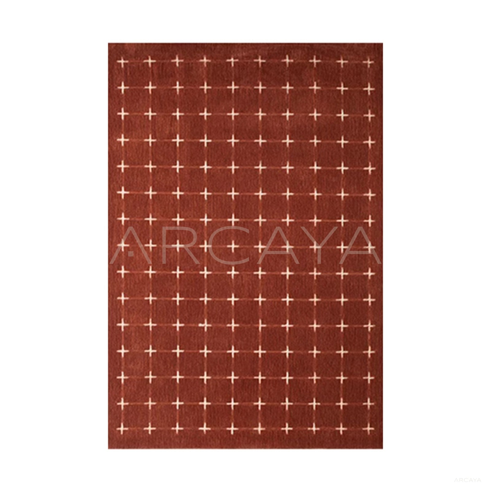 Terracotta Dot Check Rug Dsm P022 F - main