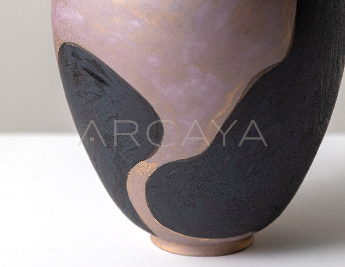 Hand Painted Blurred Ceramic Vase - scene