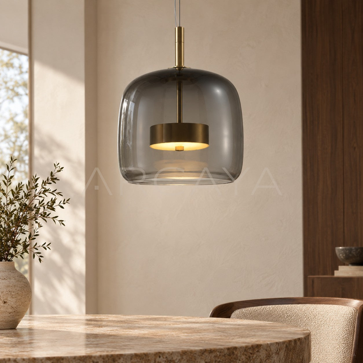 Smoked Glass Bell Pendant Light 80532
