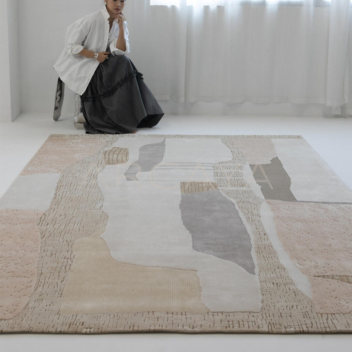 Natural Landform Abstract Patchwork Rug