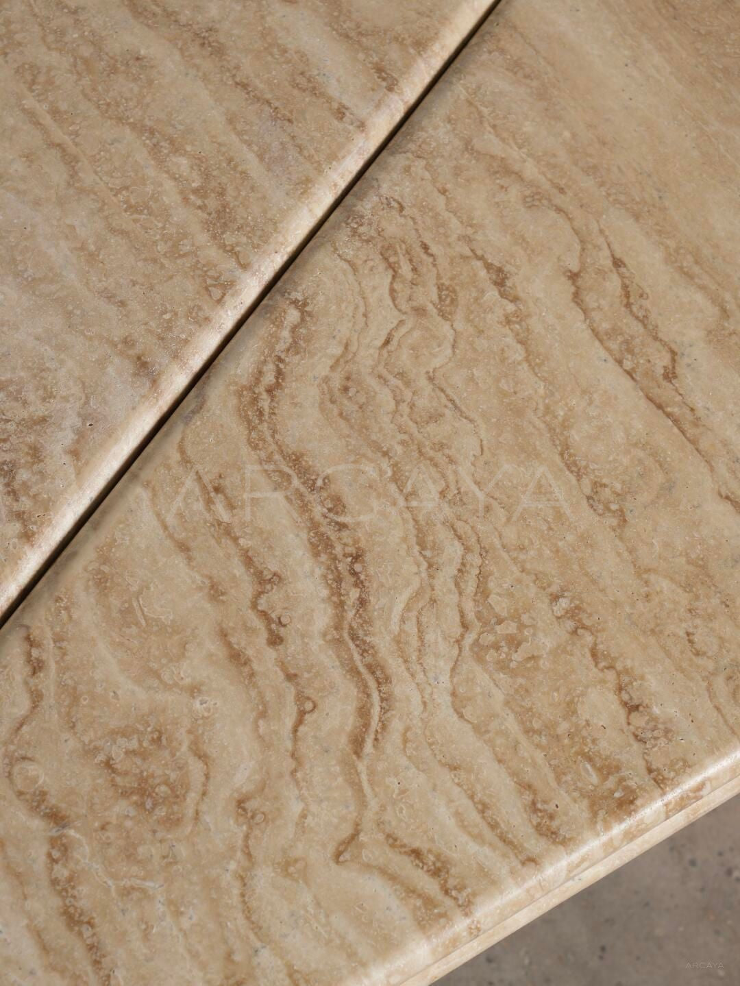 Raw Travertine Burl Coffee Table - detail