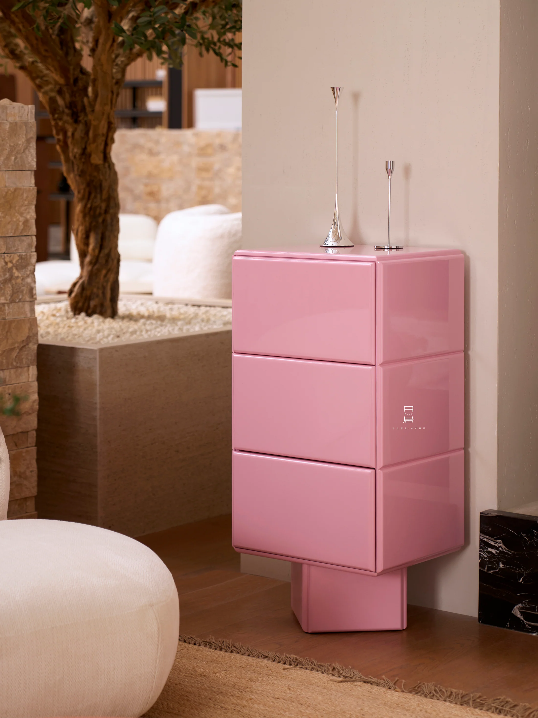 Fawn Meadow Dresser in a finished interior.
