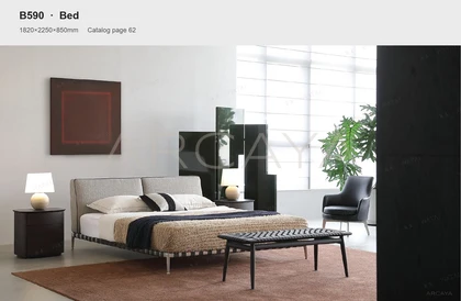 Aurelia Oak Bed - front view 02
