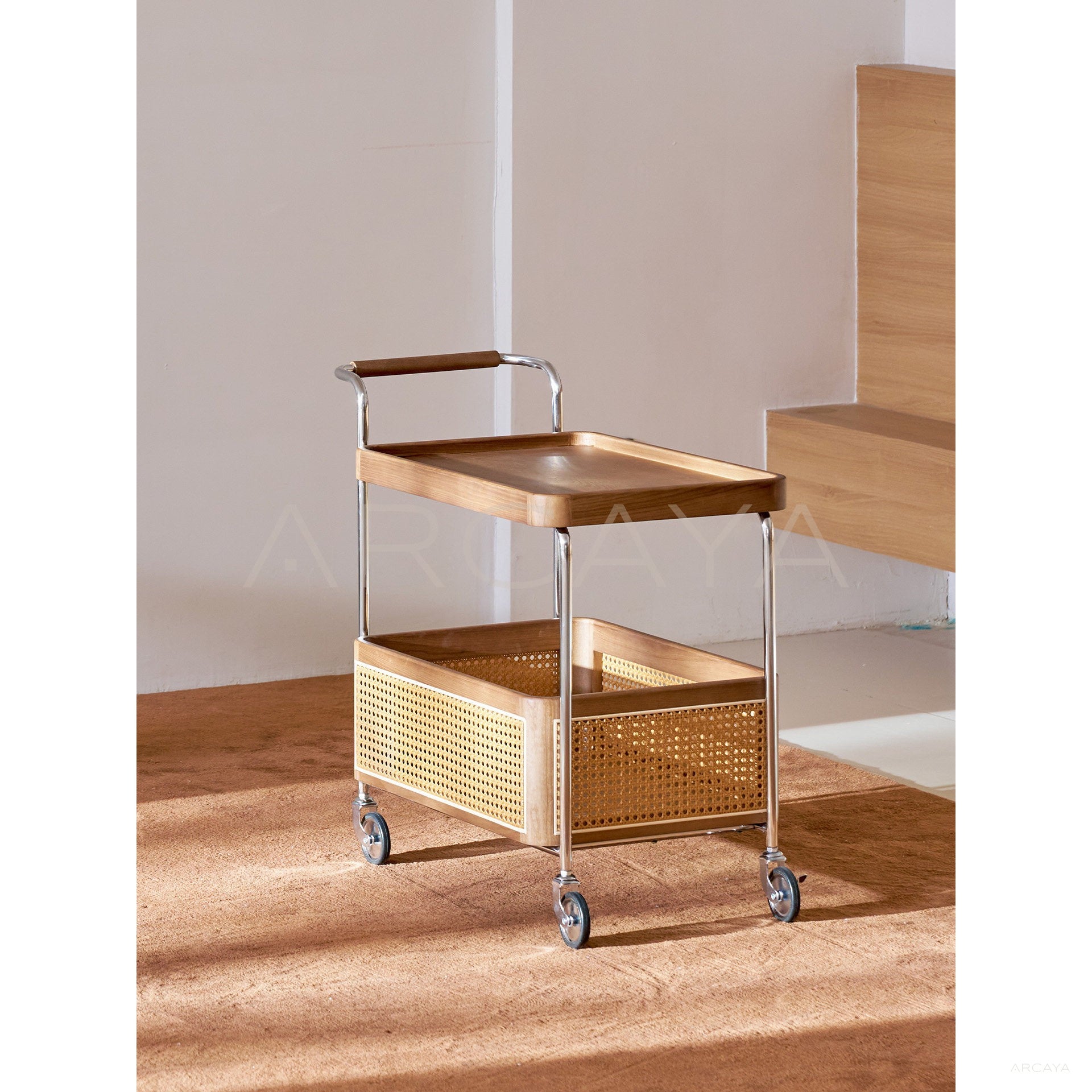 Rattan Mobile Trolley — Storage