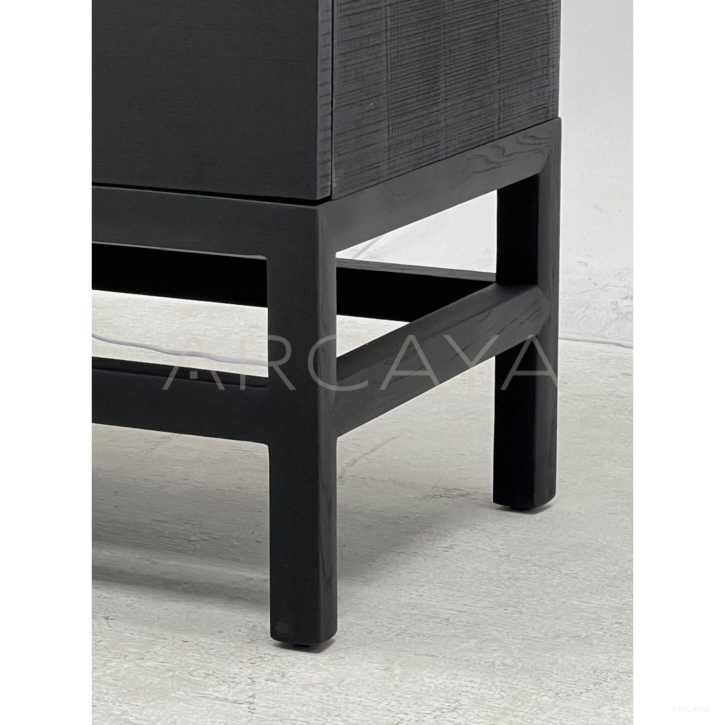New Chinese Black Solid Wood Multi Compartment Tall Cabinet - scene