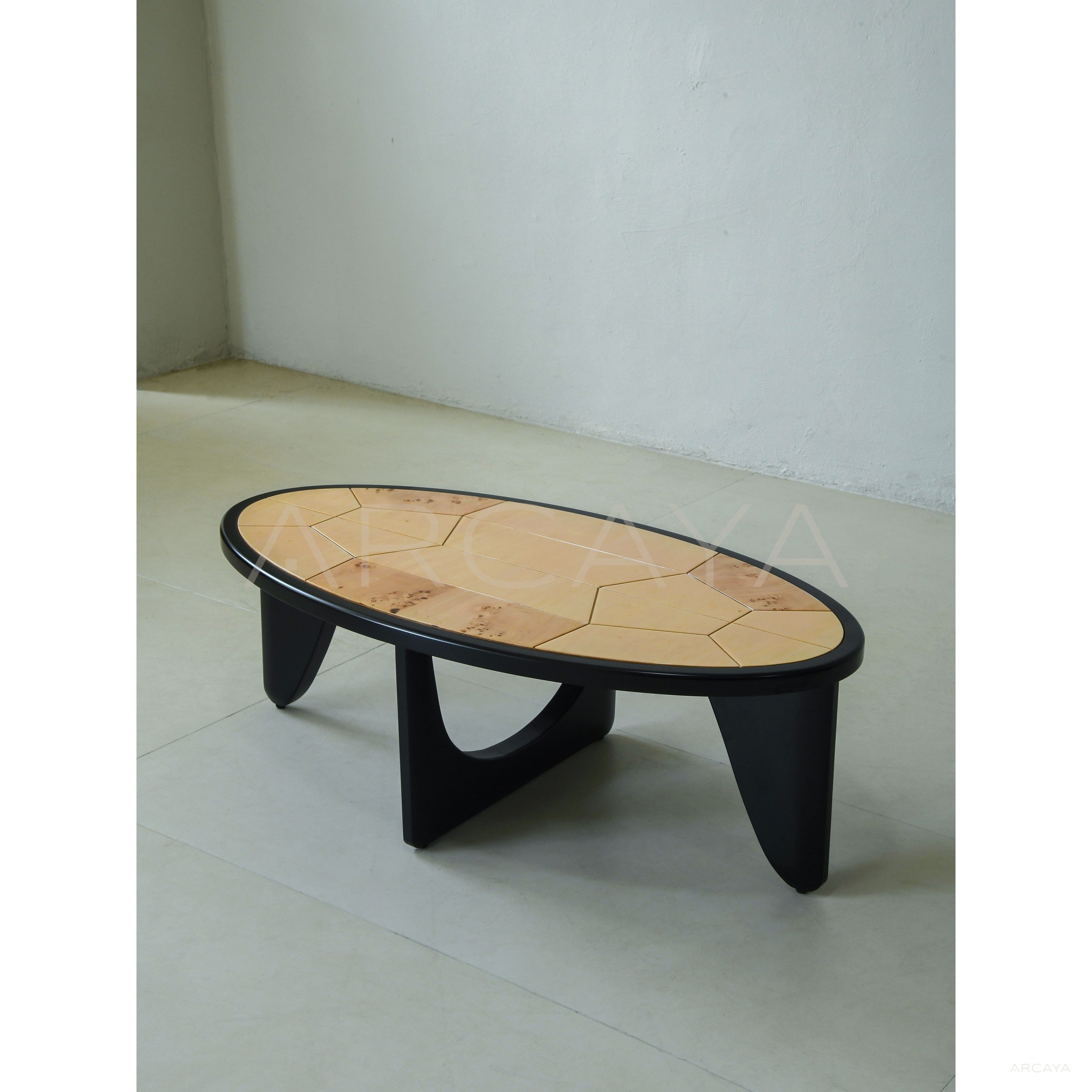 Poplar Burl Veneer Coffee Table - scene