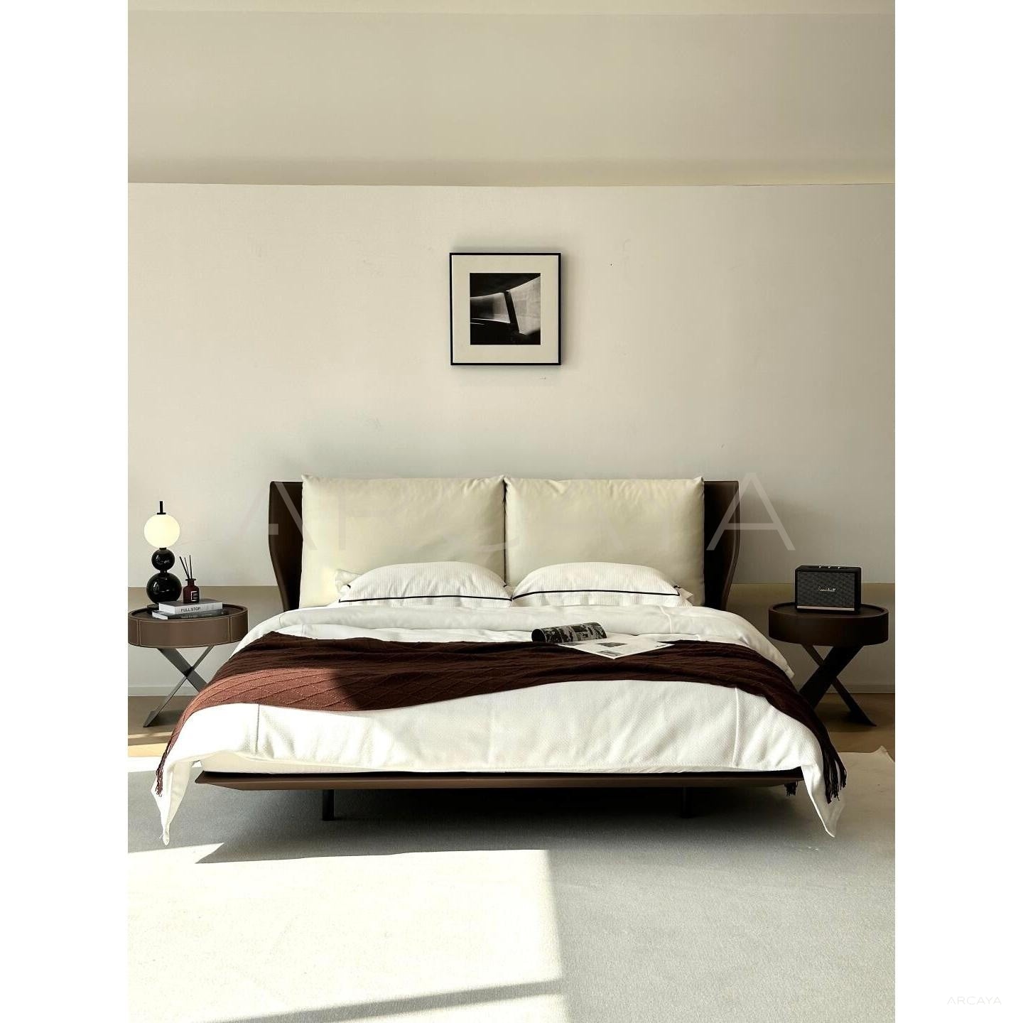 Alice Italian Minimalist Bed - scene