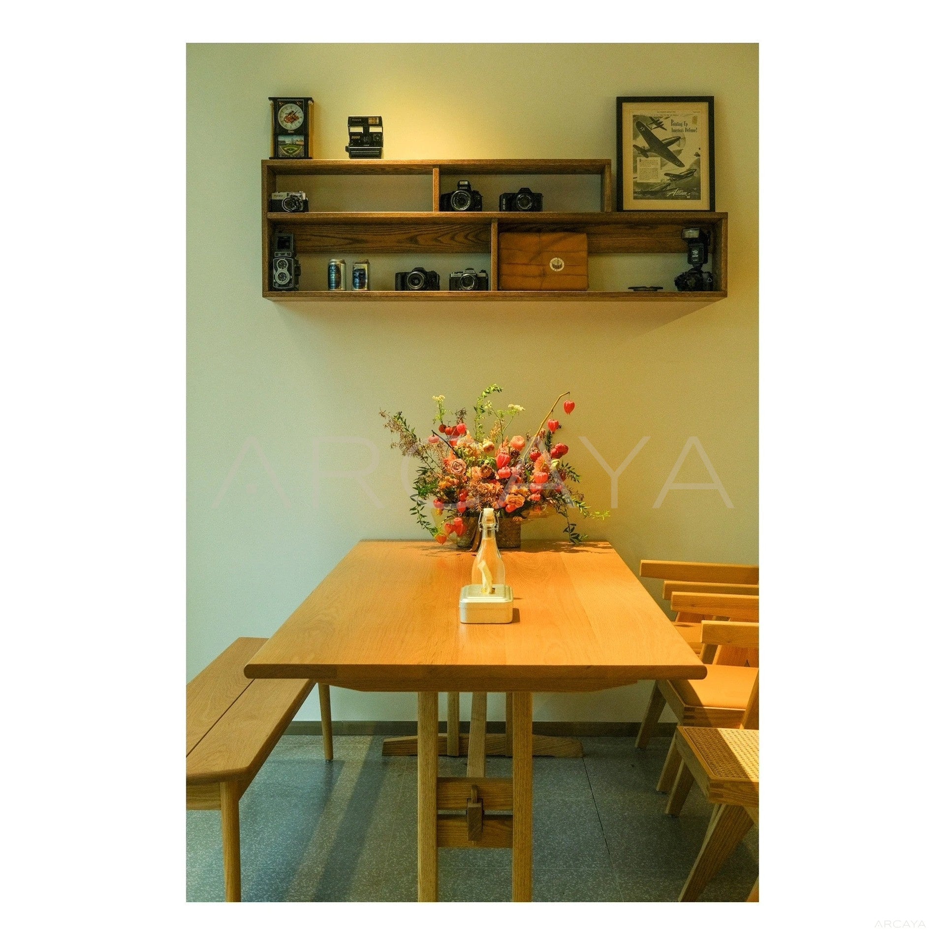 Solid Wood Bar Counter — Storage - scene