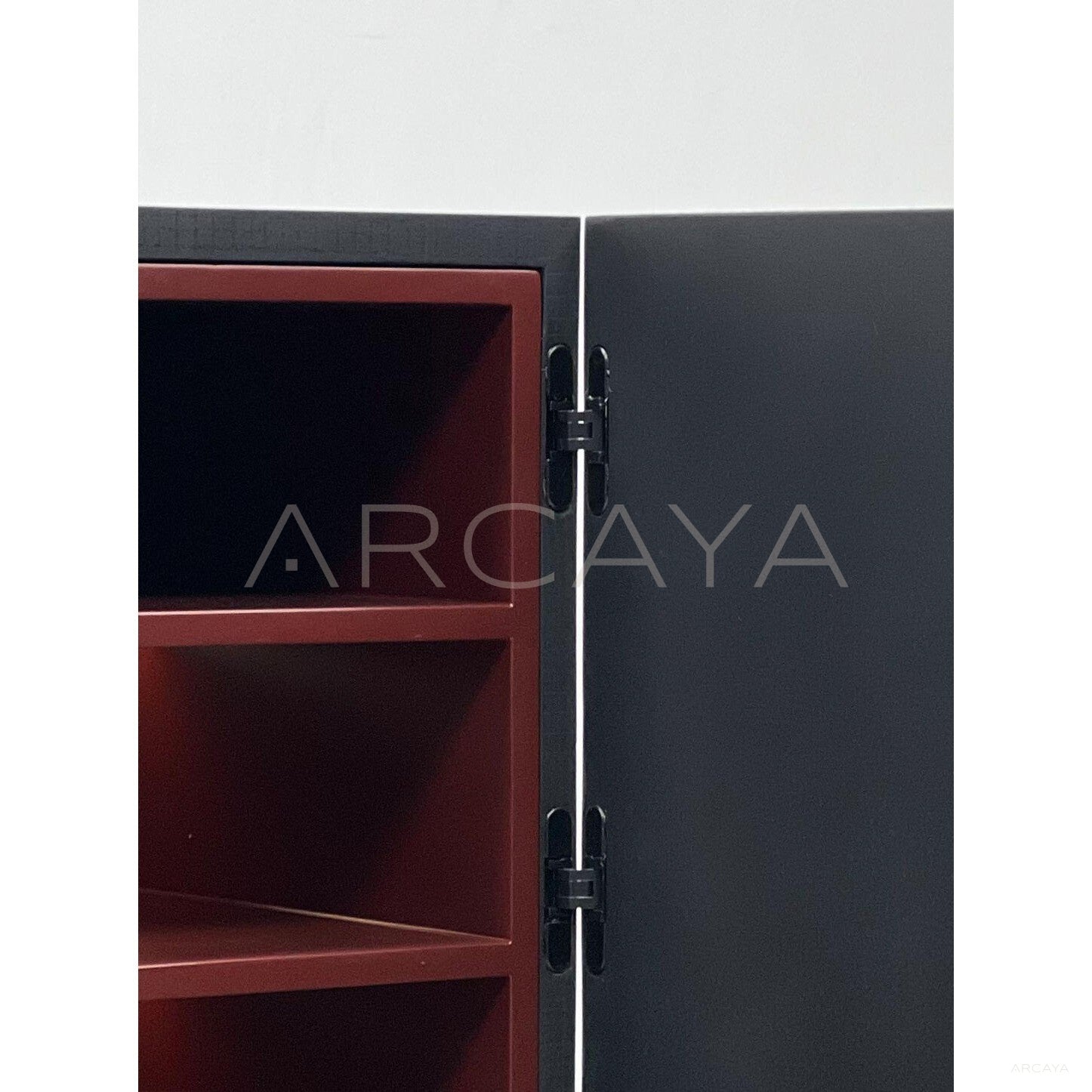 New Chinese Black Solid Wood Multi Compartment Tall Cabinet - scene