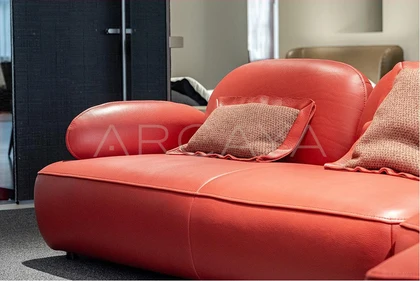 Petra Oak Straight Sofa - front view 03