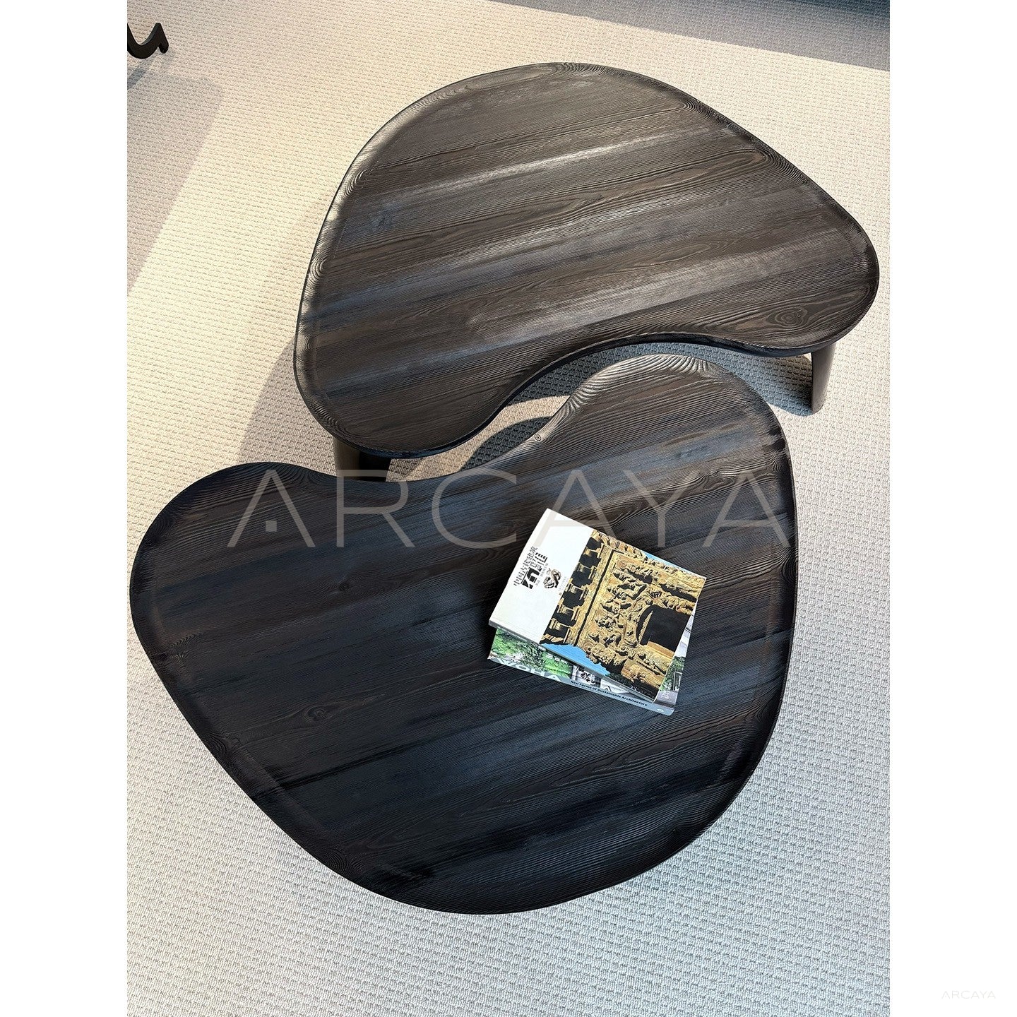 Irregular Solid Wood Coffee Table - scene