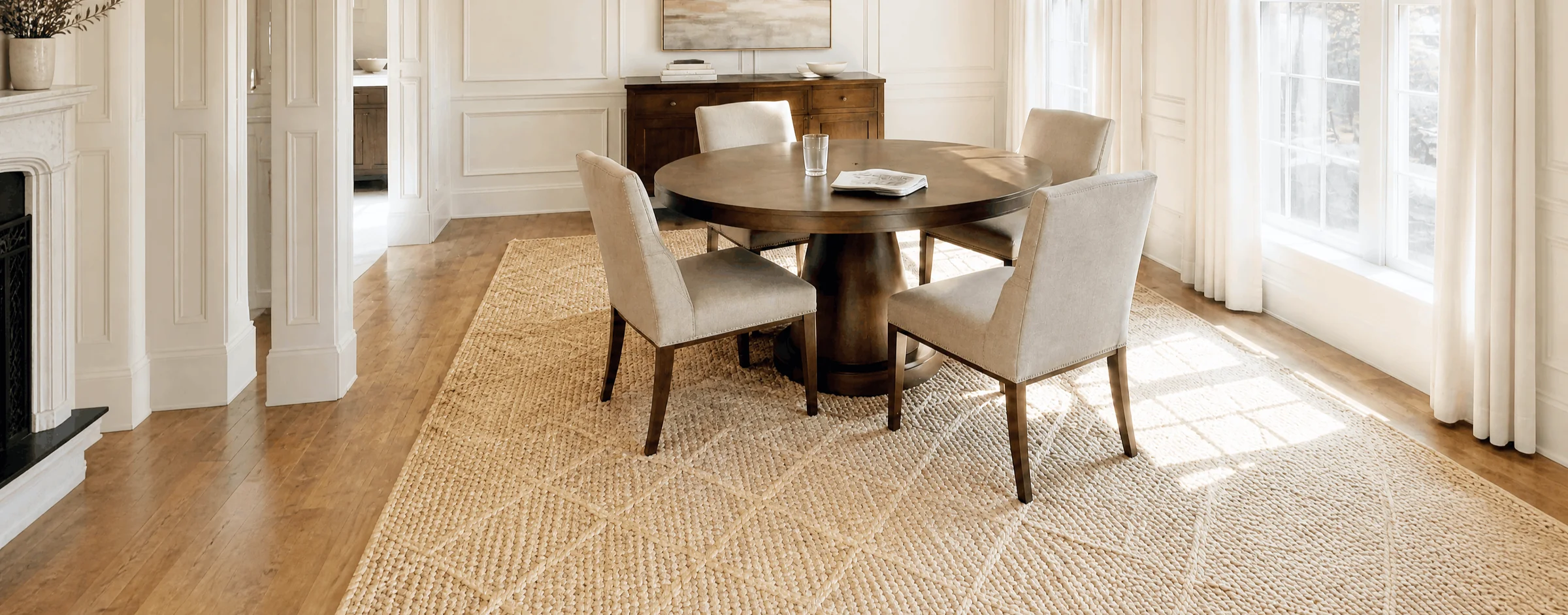 A rug direction shaped around your room.