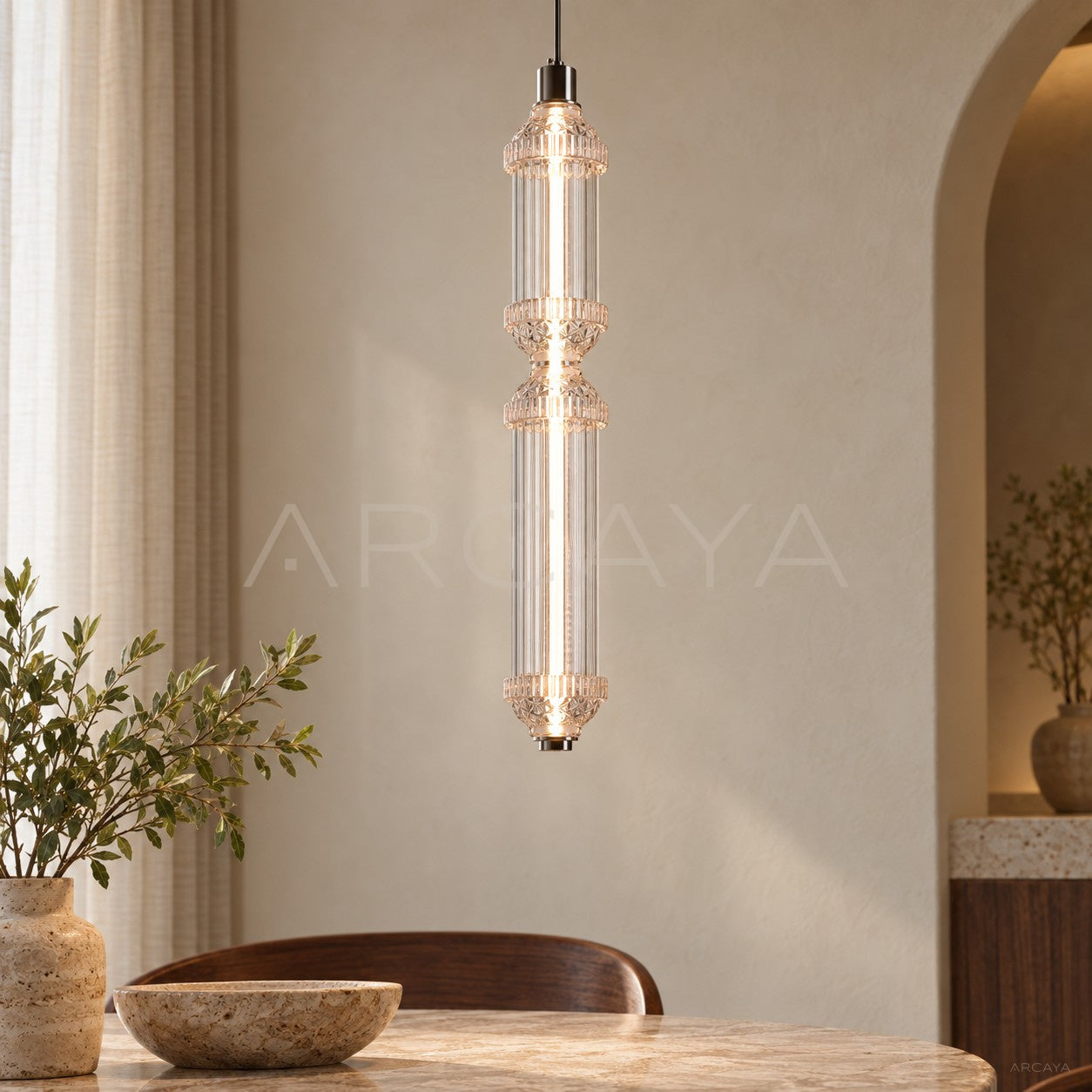 Bamboo Joint Glass Pendant Light 96336