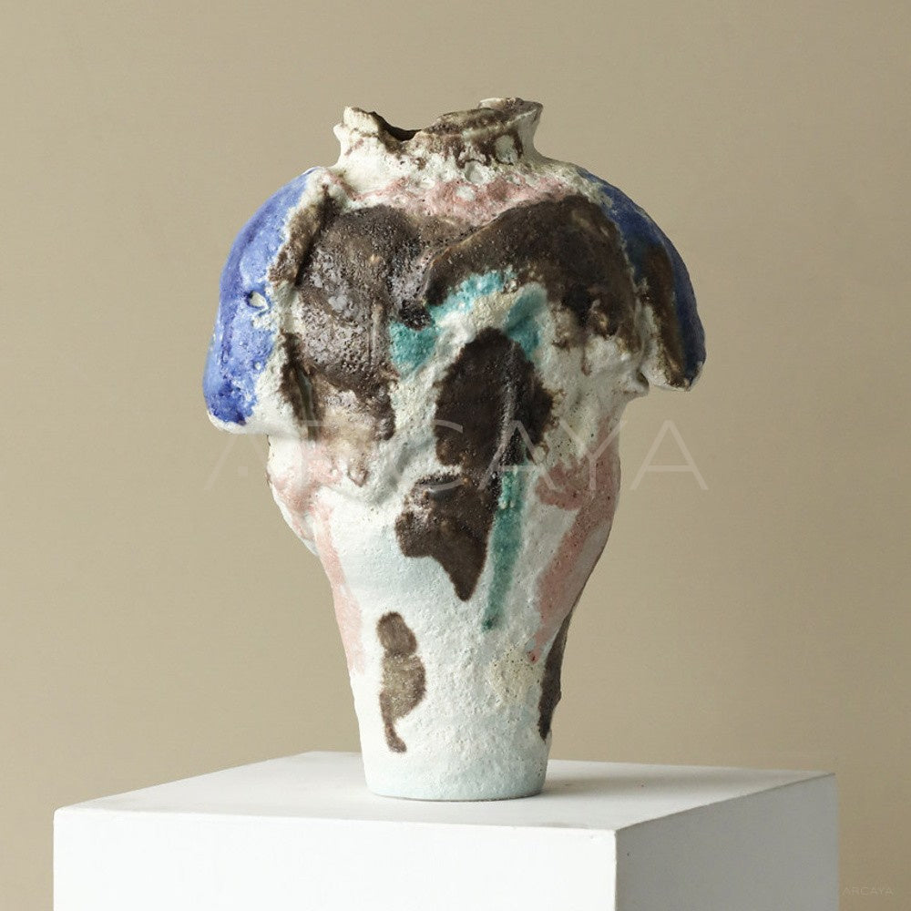 Wabi Sabi Abstract Textured Ceramic Vase