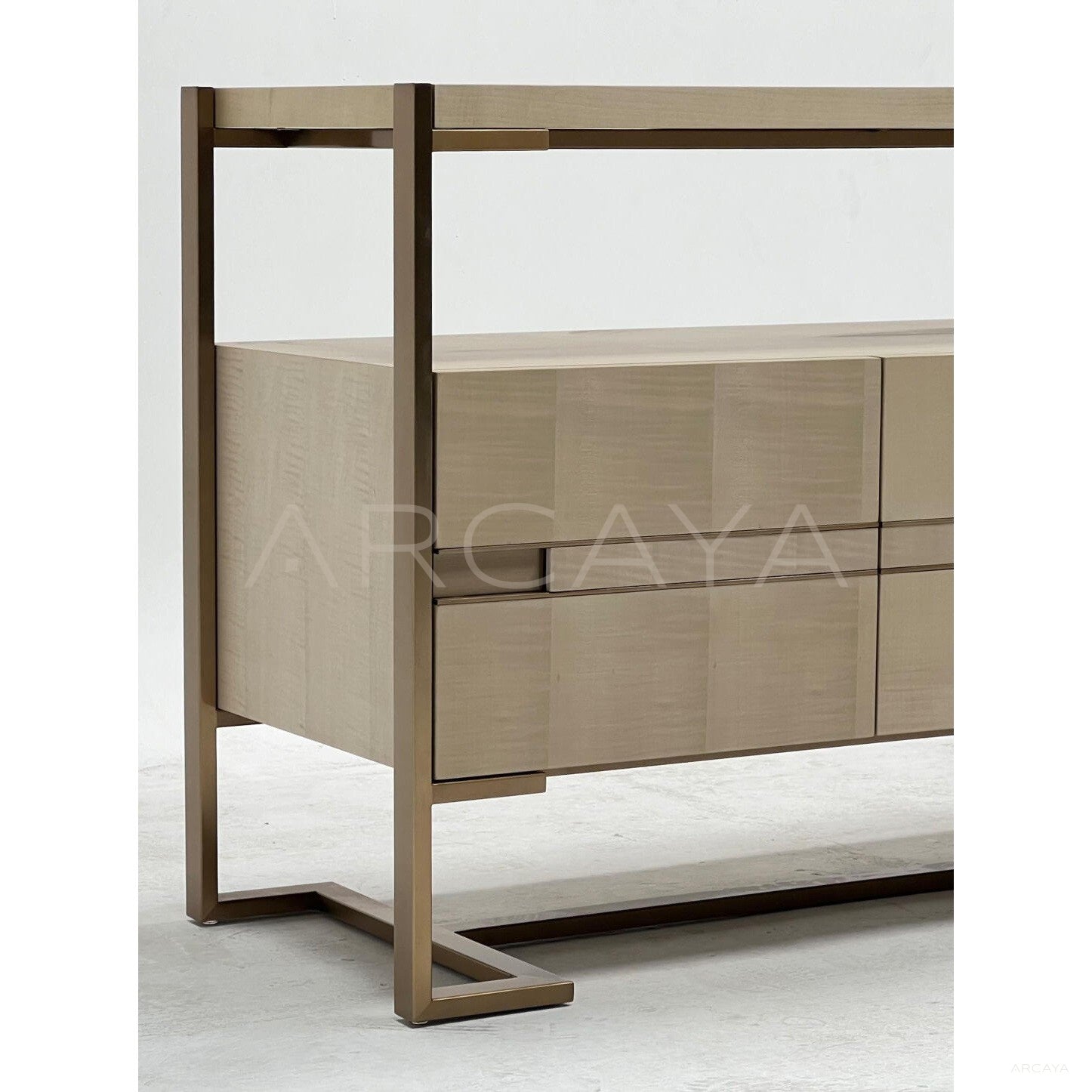 Italian Veneer Metal Frame Tv Stand - scene