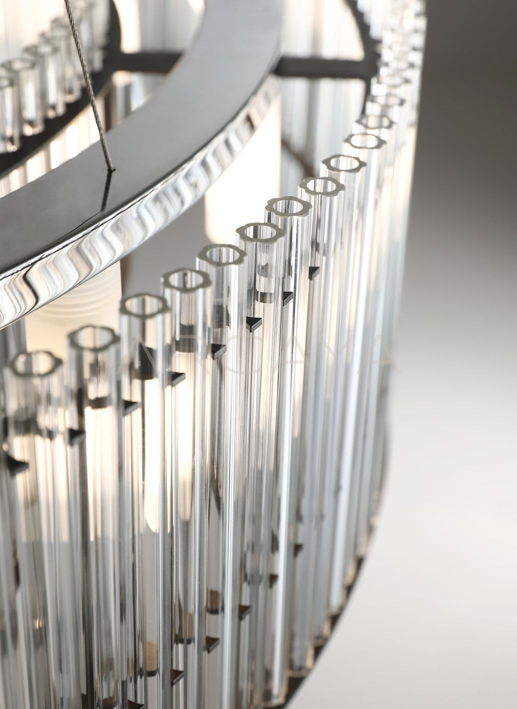 Clear Vertical Tube Ring Pendant Light 80566 - scene