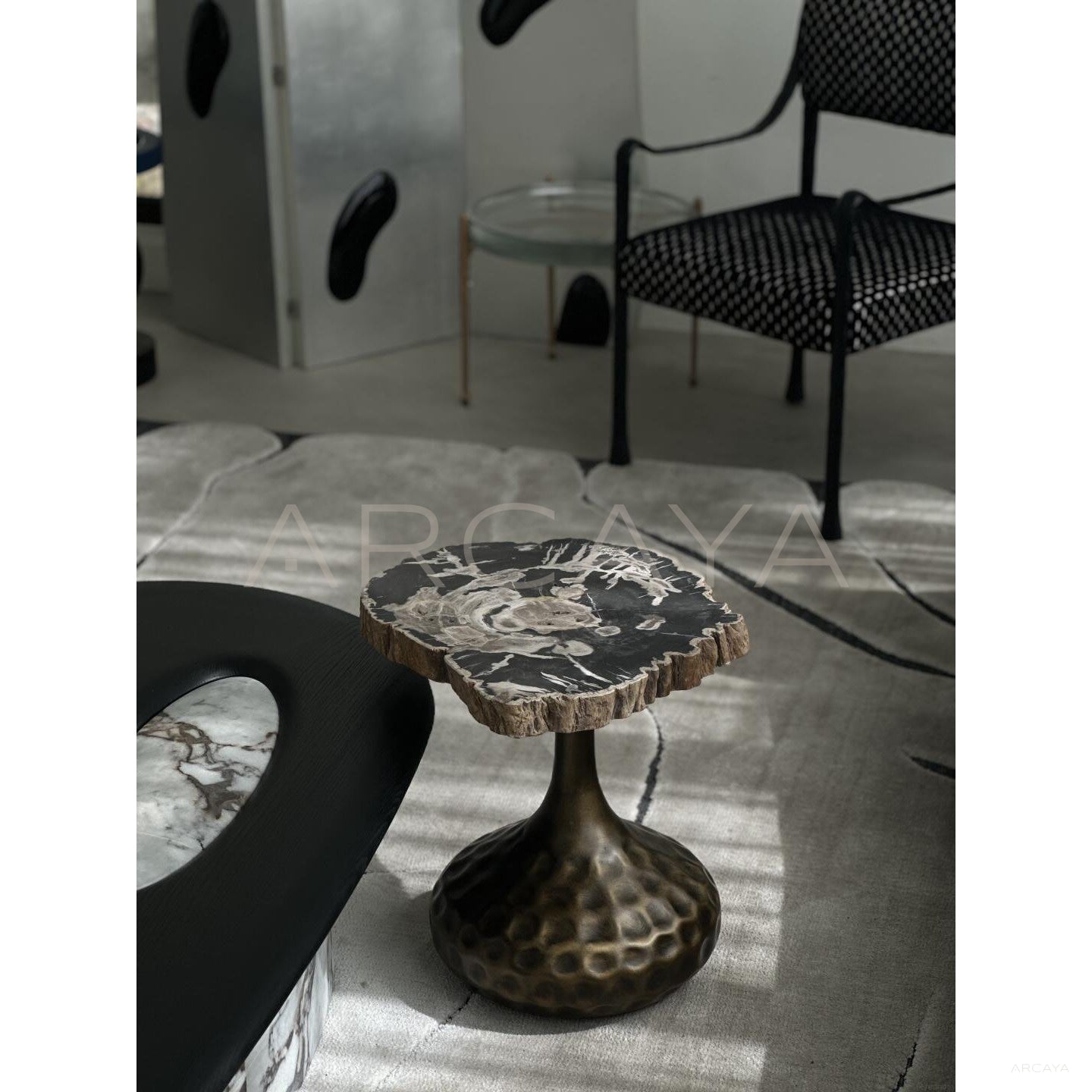 Petrified Wood Wabi Sabi Side Table