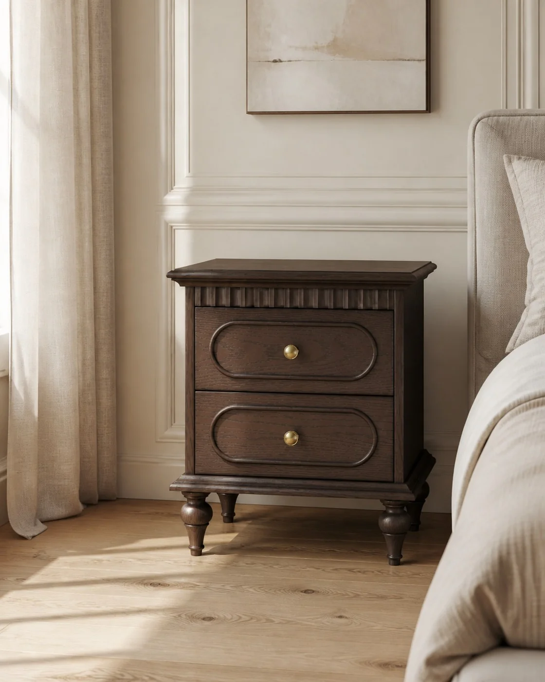 George Nightstand in a finished interior.
