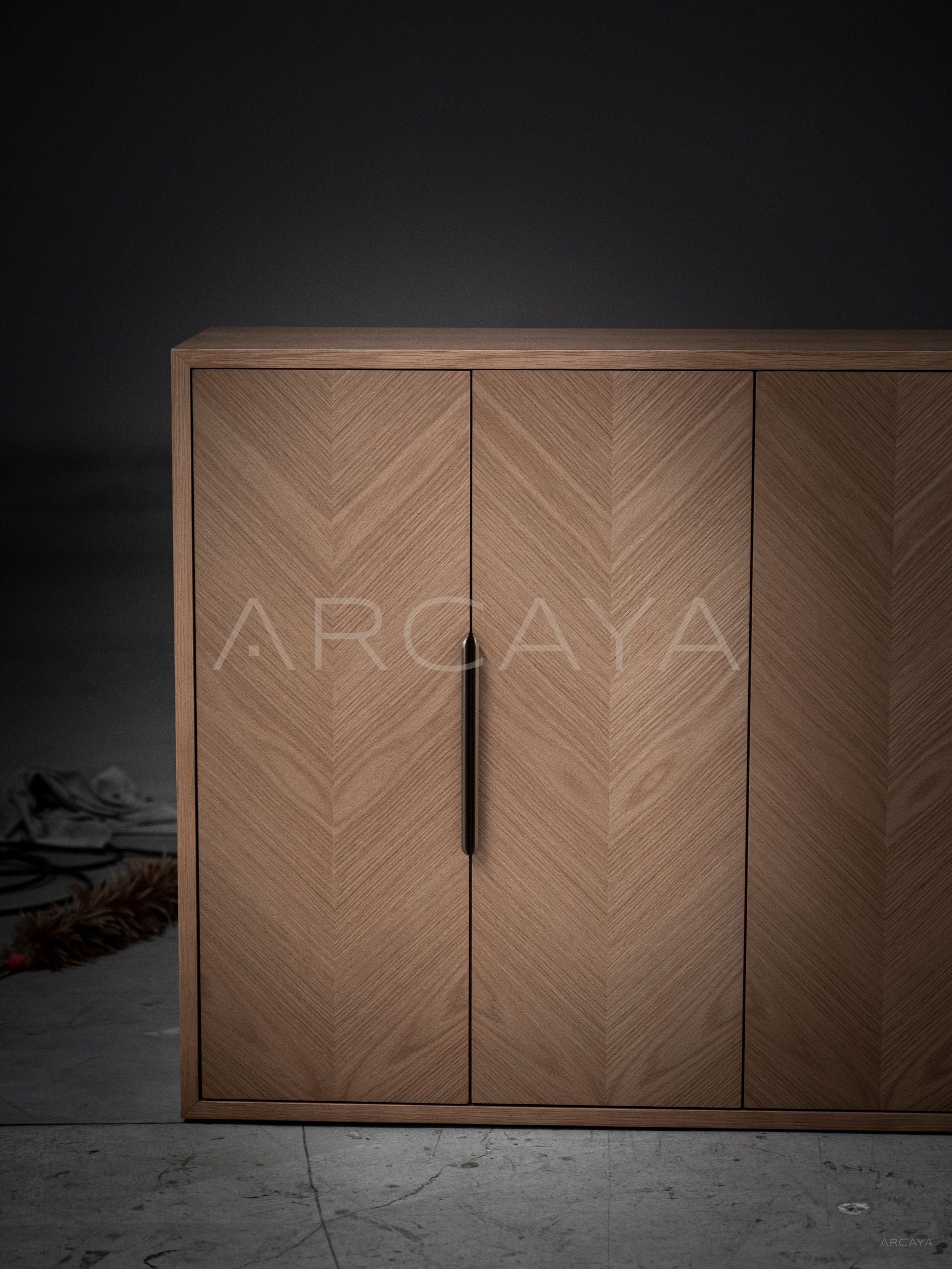 White Oak Sideboard Storage Cabinet - scene