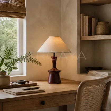 Coralie Hollow Table Lamp — styled interior view 03