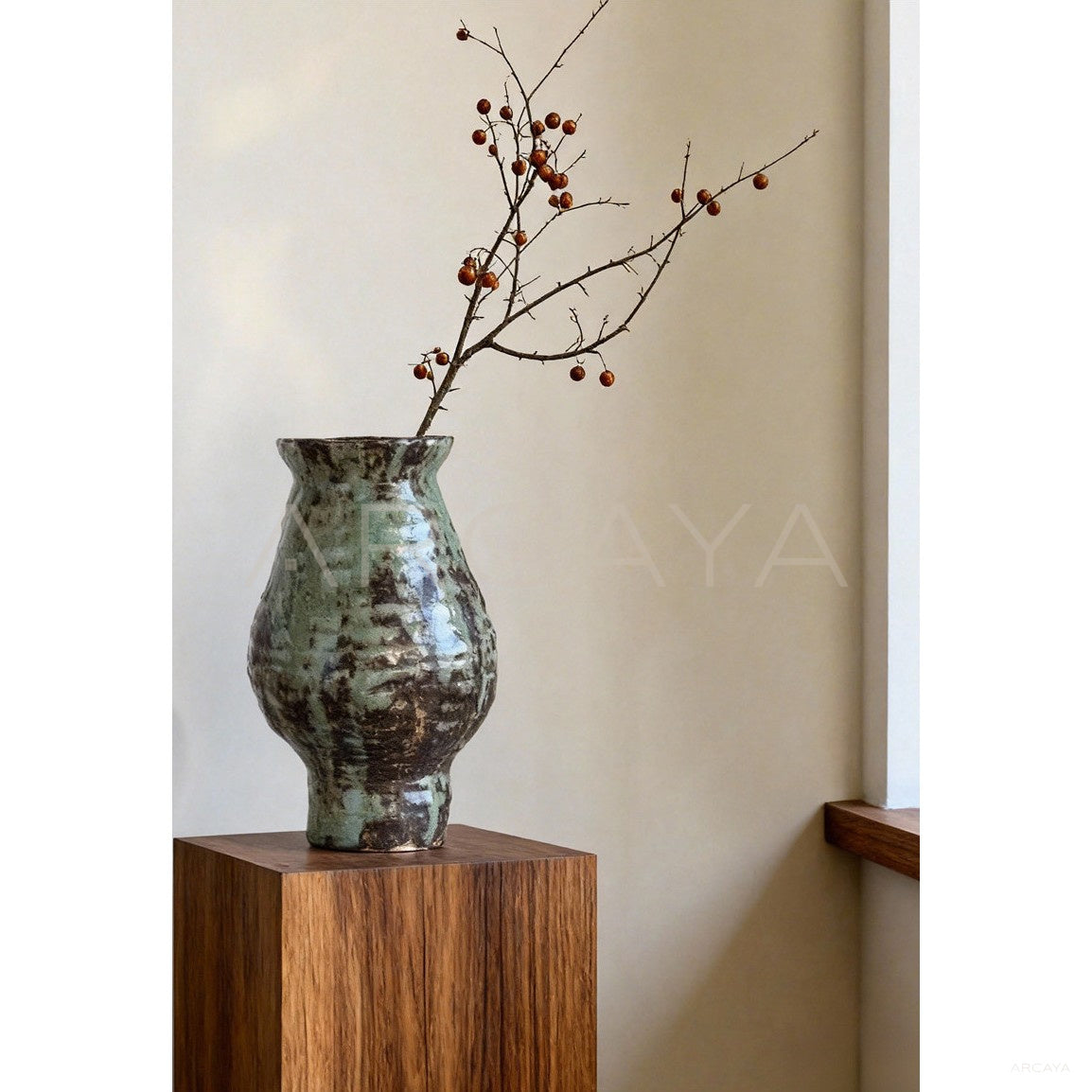 Vintage Jingdezhen Wide Mouth Vase - scene