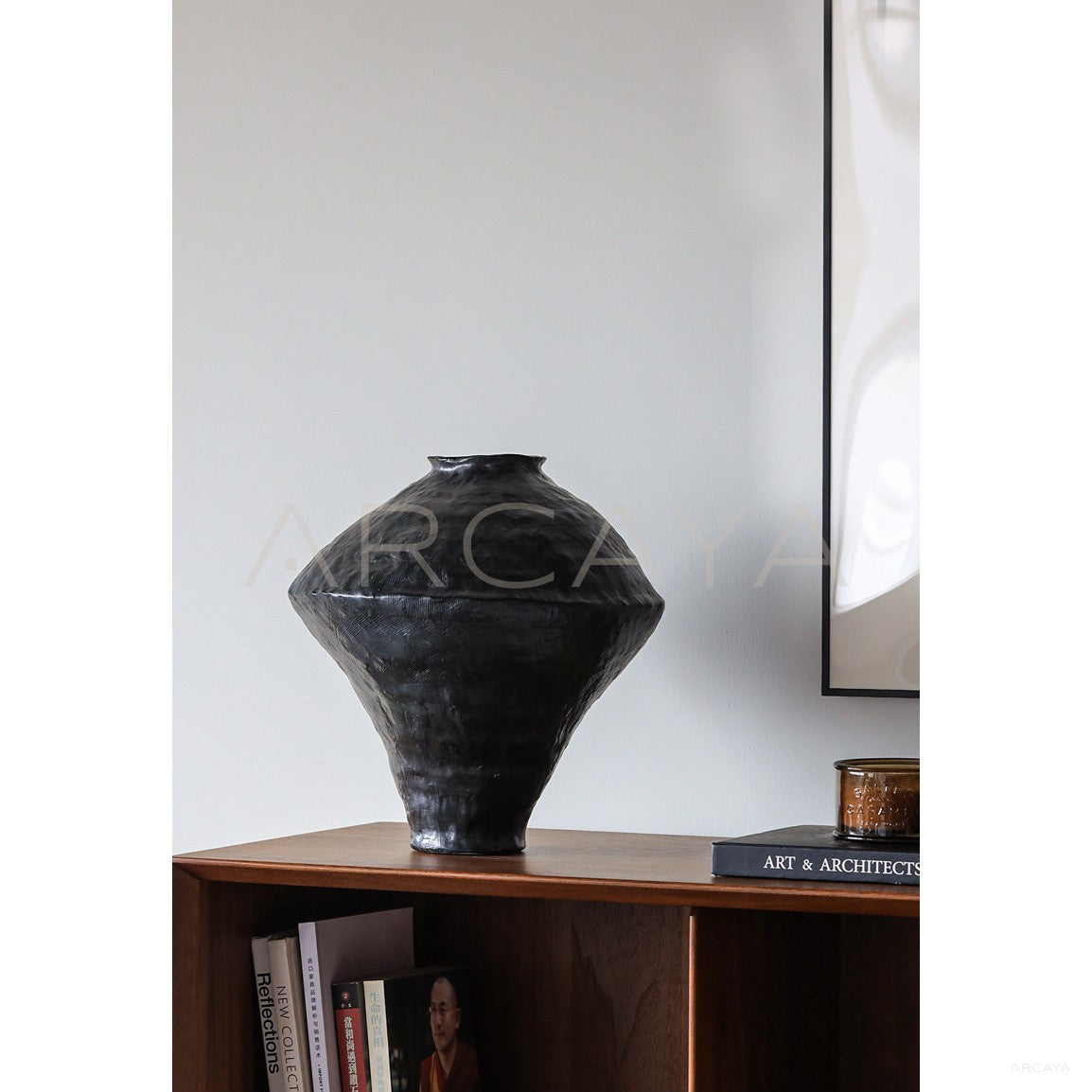 Black Wabi Sabi Jingdezhen Jar Vase - scene