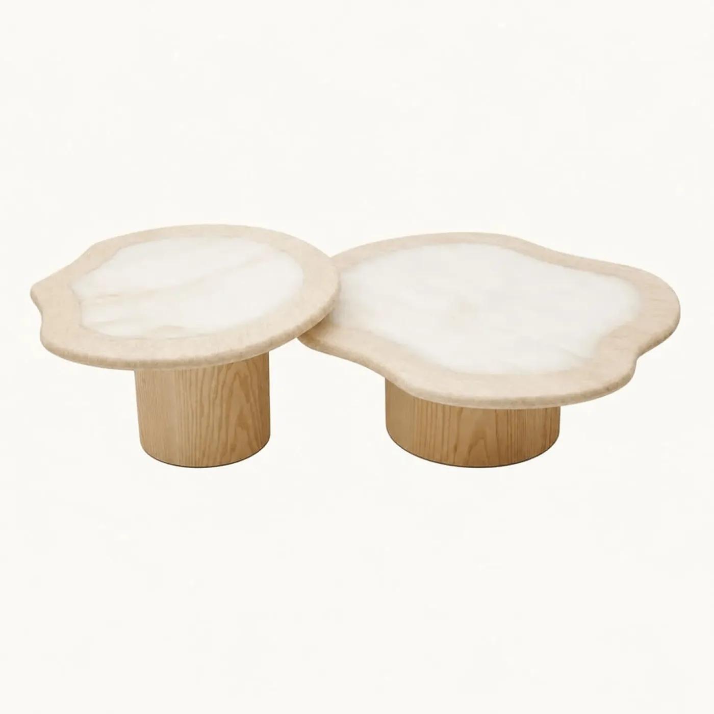 Round Marble Nesting Side Tables