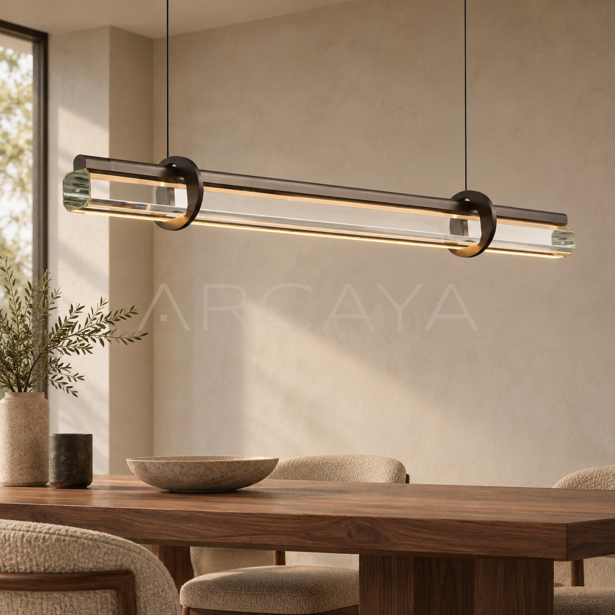 Linear Crystal Tube Black Clip Pendant Light 80599