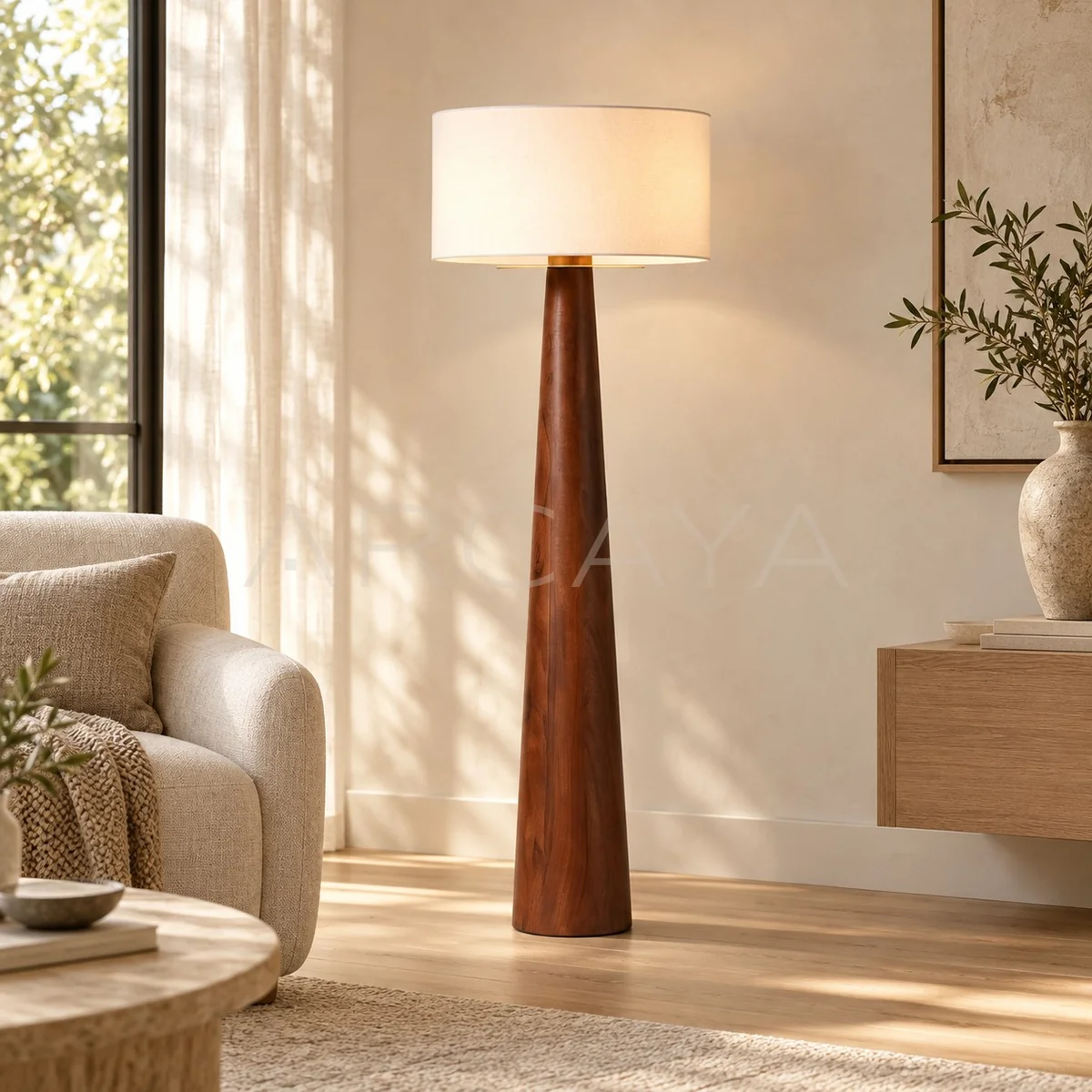 Eastside Acacia Wood Floor Lamp