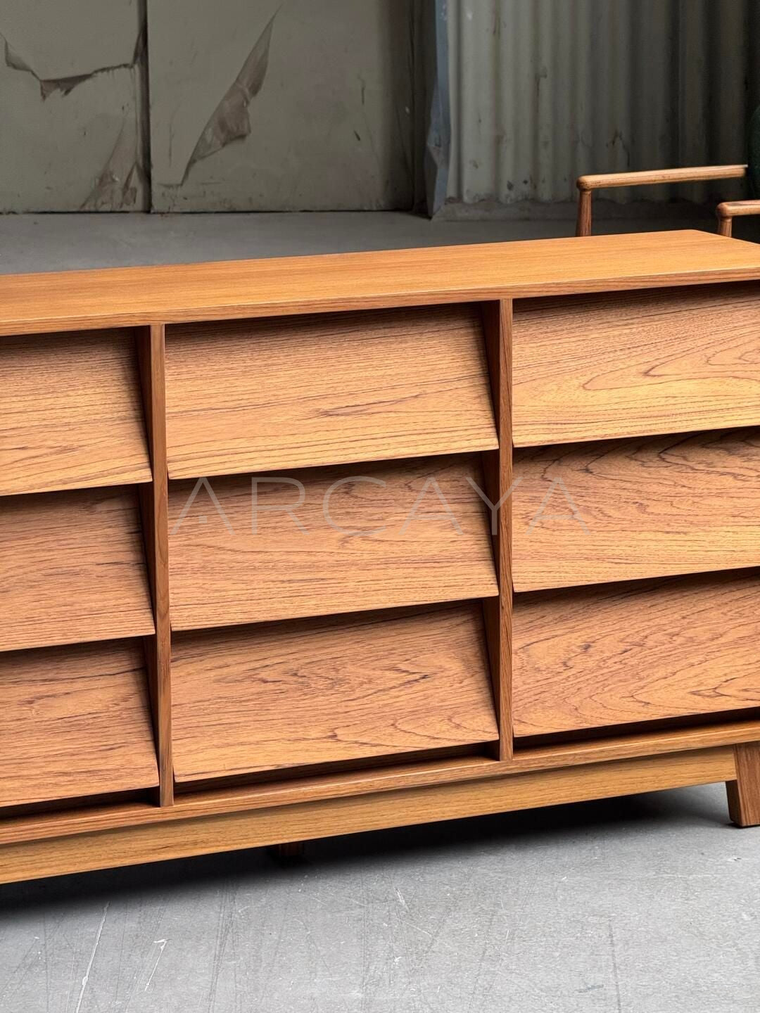 Burmese Teak Nine Drawer Chest - scene