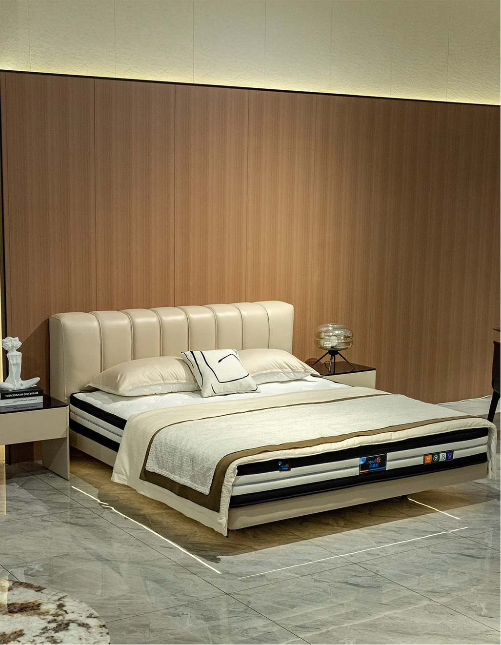 A00219 Bed in a finished interior.
