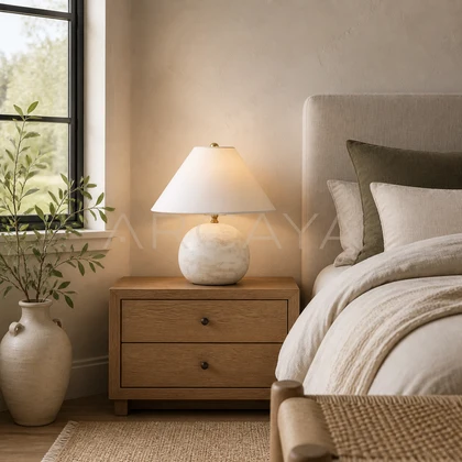 Jovian Hollow Table Lamp — styled interior view 01