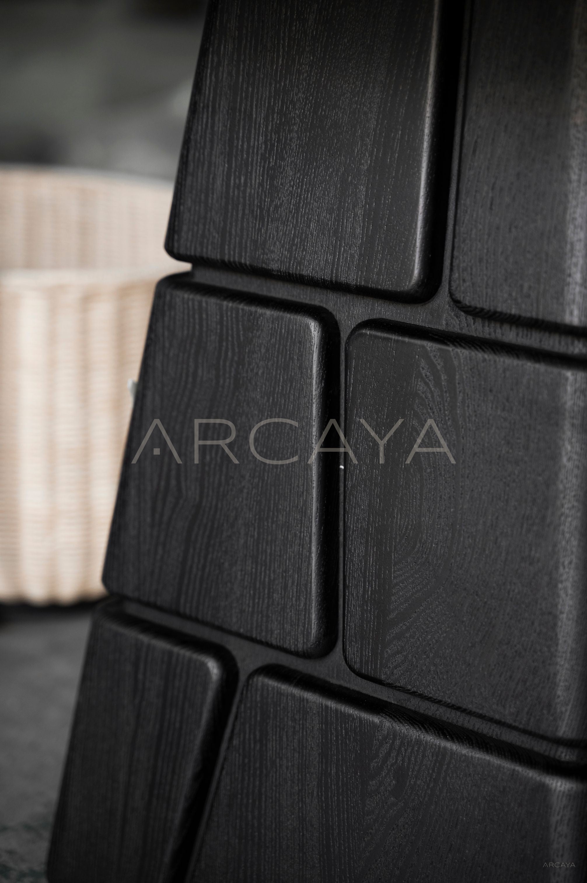 Charcoal Black Low Coffee Table - detail