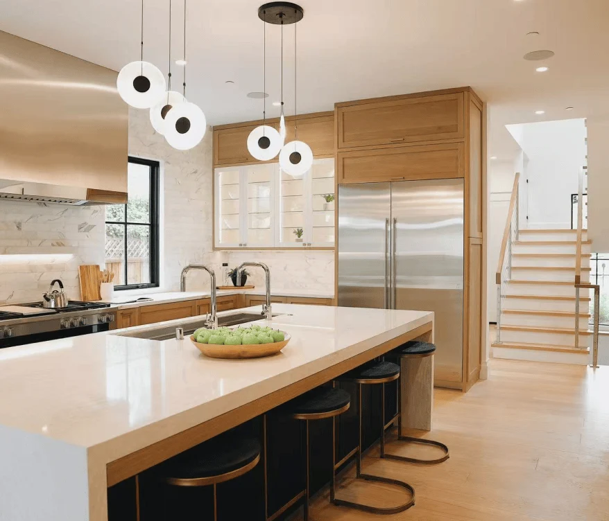 Warm timber kitchen and entertaining space