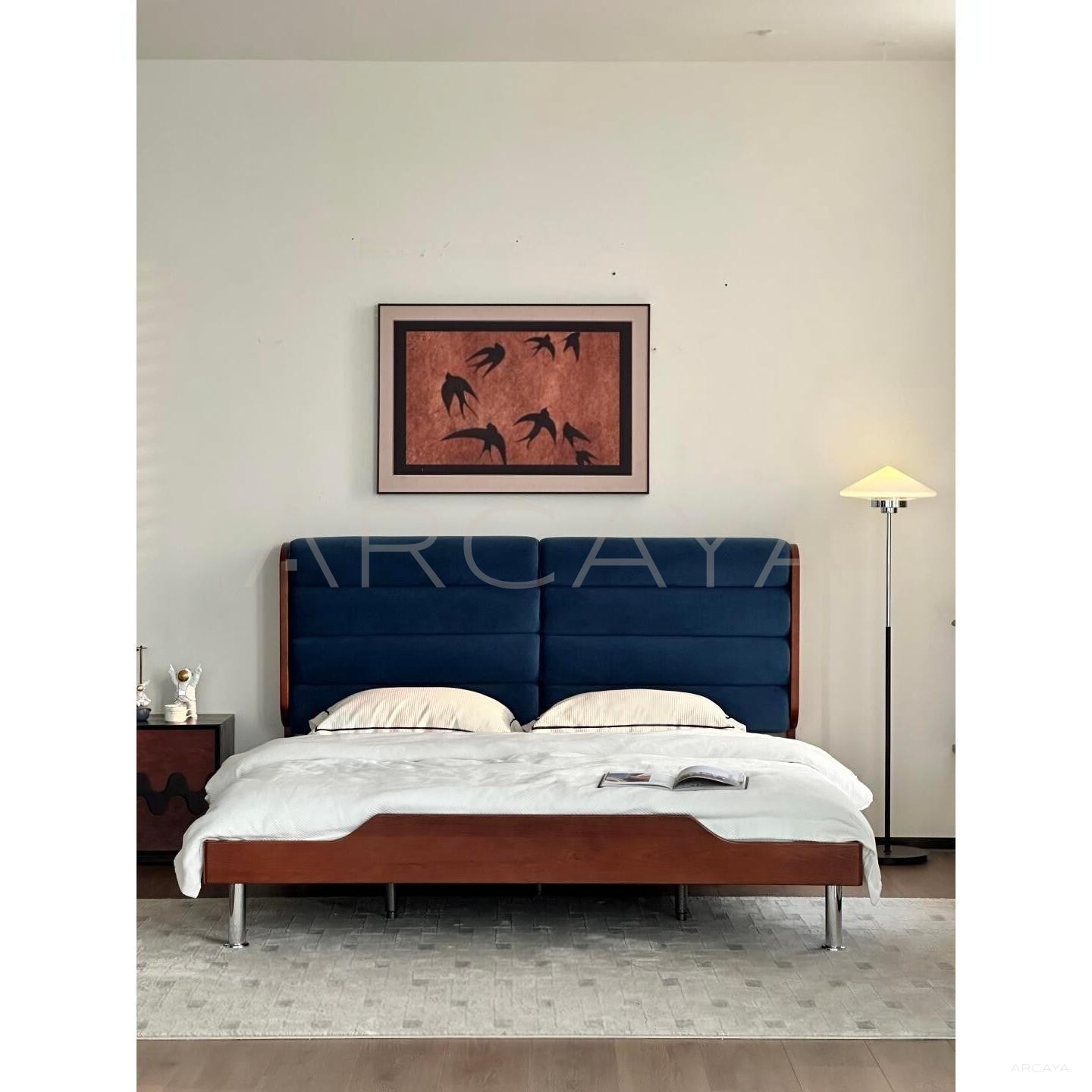 Jeaek Blue Swirl Bed - scene