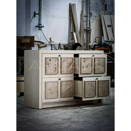 Mid Century Storage Cabinet Unfinished - scene
