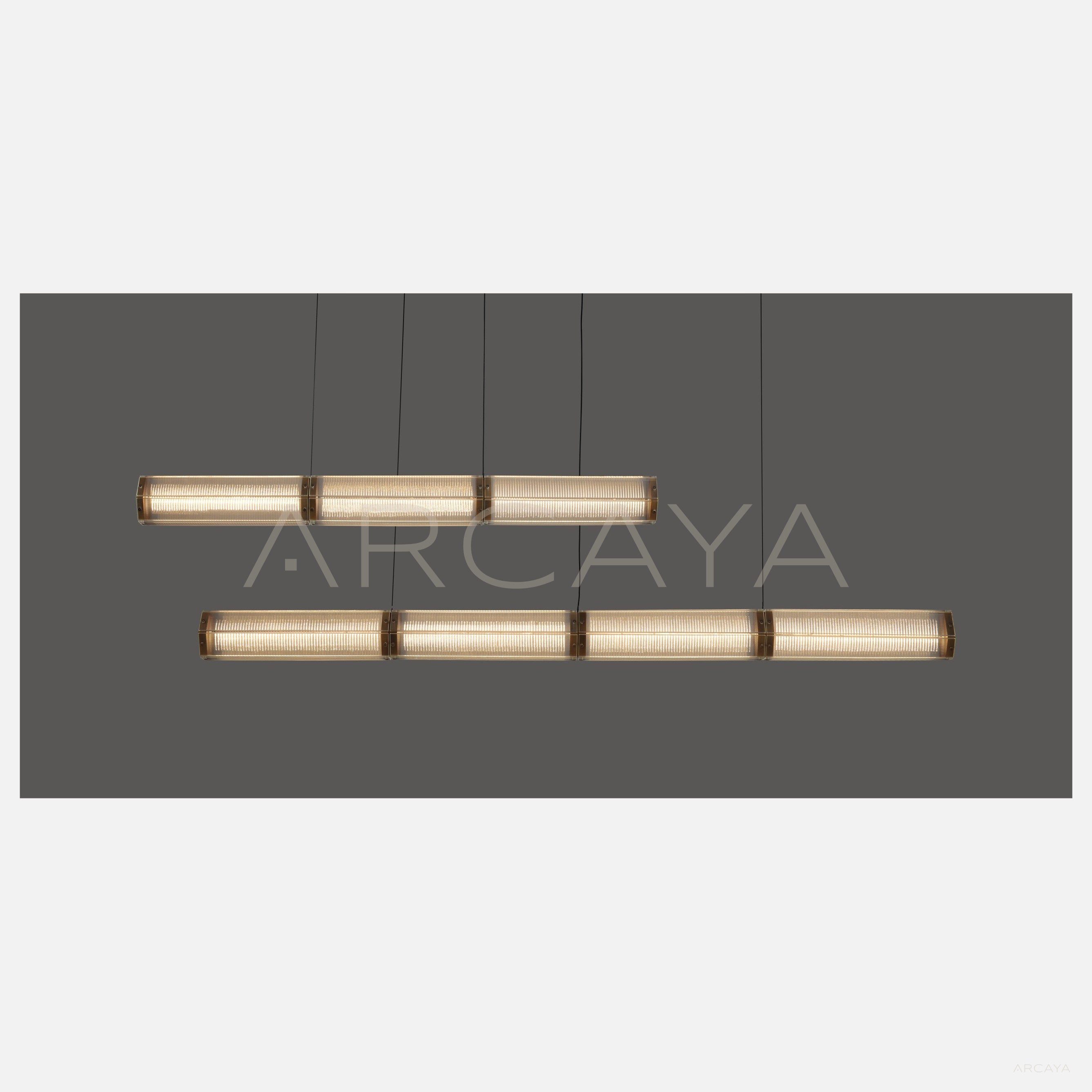 Linear Ribbed Column Pendant Light 23069